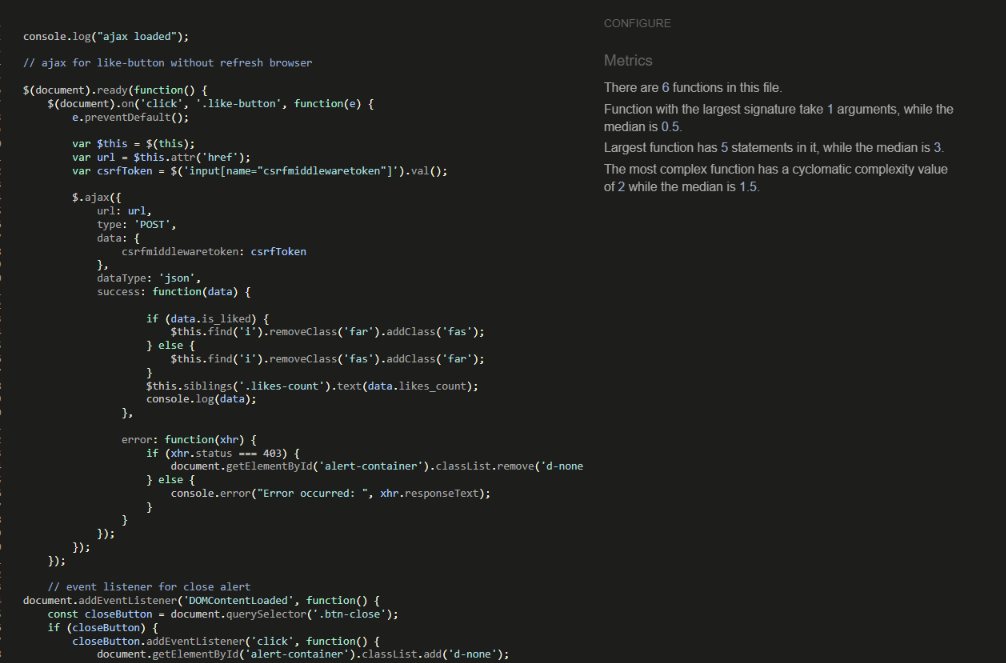 Screenshot of ajax