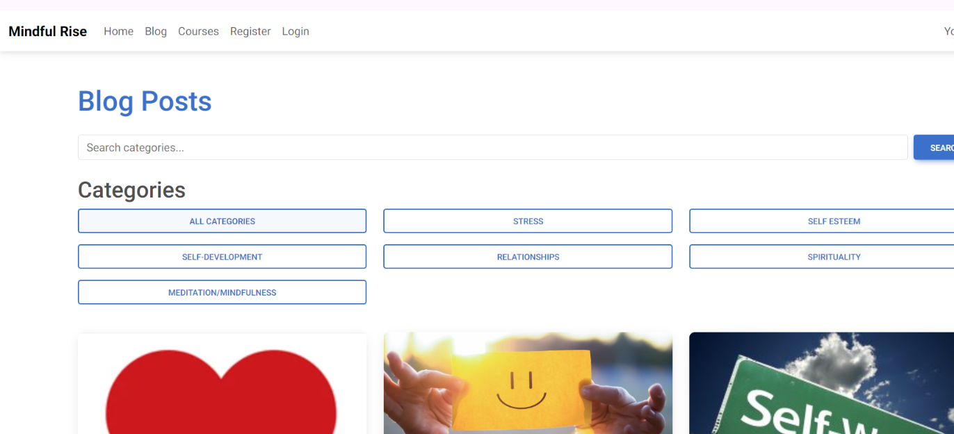 Screenshot of blogpage