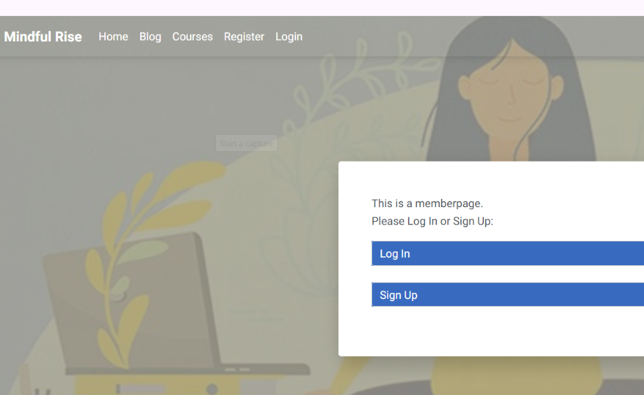 Screenshot of coursepage