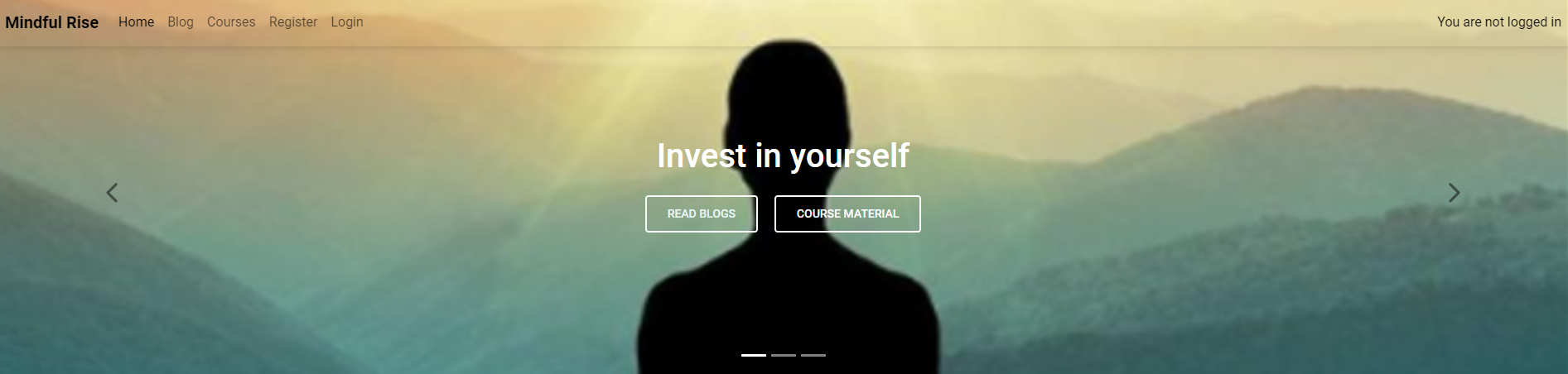 Screenshot of homepage