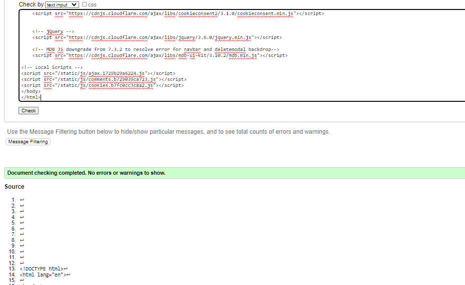 Screenshot of HTML Courses