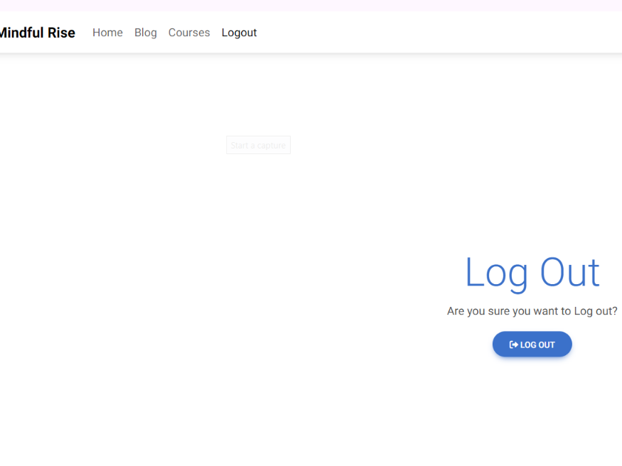 Screenshot of logout