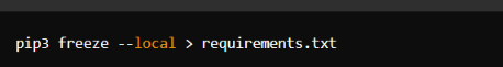 Screenshot of requirement