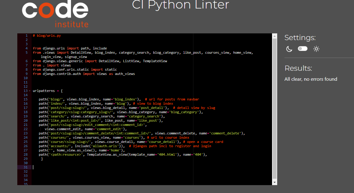 Screenshot of url