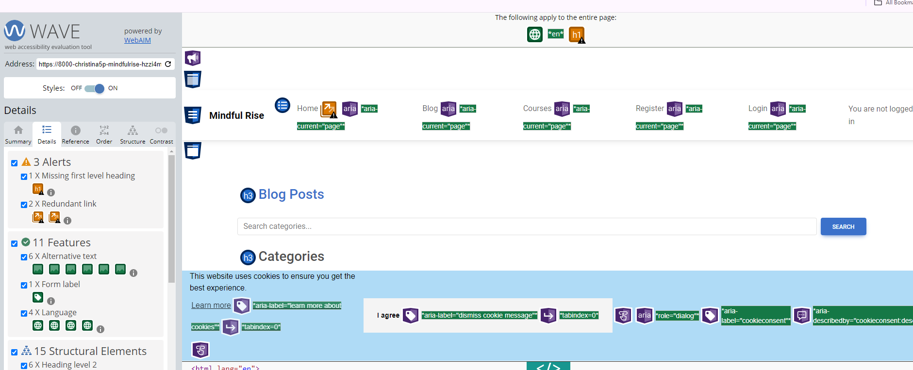 Screenshot of Wave Blog